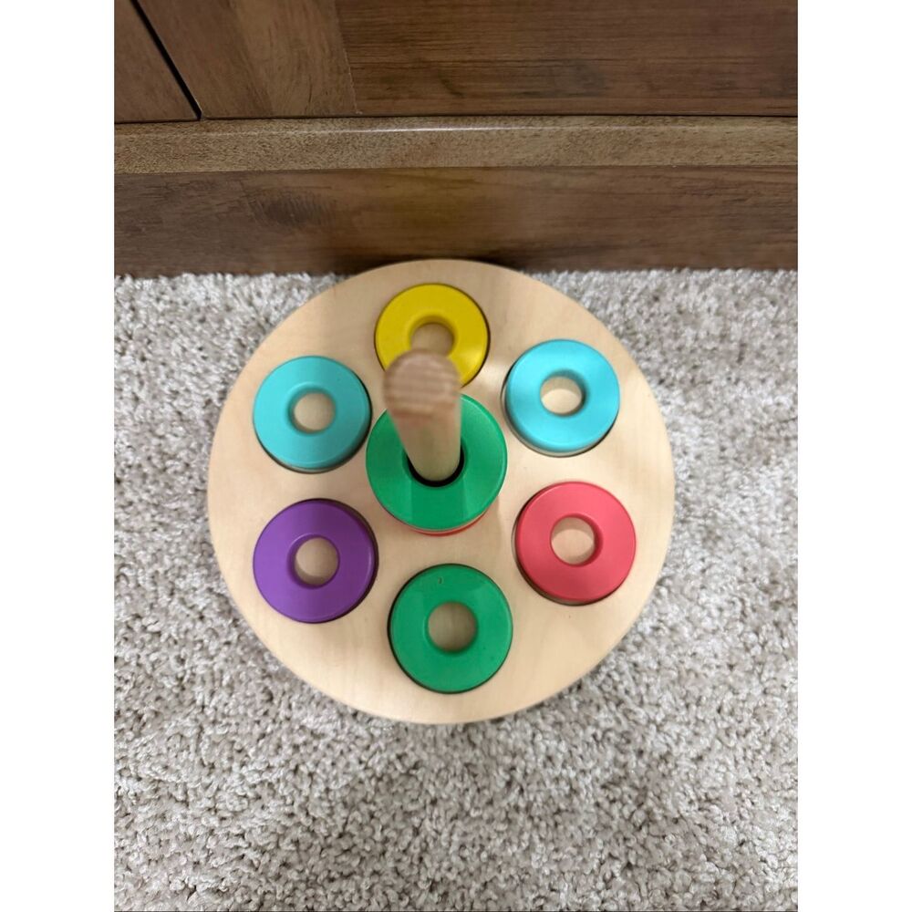 Lovevery Wooden Stacking Toy Rainbow Rings - Picture 3 of 3